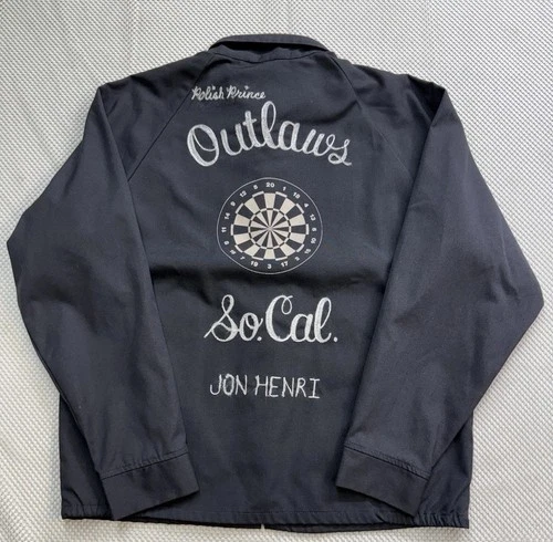 Vintage 1980’s Outlaws So.Cal Chainstitch Car Club Black Jacket Bullseye Read - product listing photo