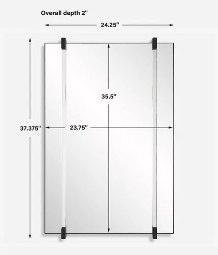 Uttermost 09937 Ladonna 24-1/4"W x 37-3/8"H Rectangular Flat - Black - Picture 5 of 6