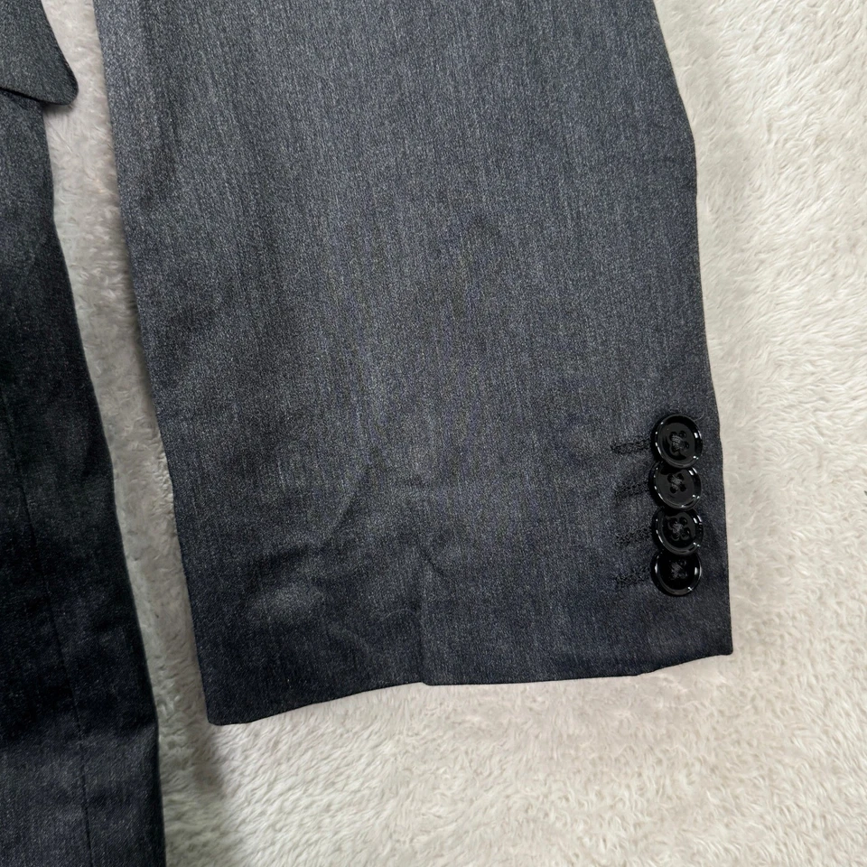 EXPRESS Modern Fit Charcoal Grey Cotton Blend Suit Jacket Blazer Mens 44L Casual - Image 3 of 4