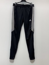 Adidas Track Pants Zippered Leg Bottoms Black/White Logo Women  s Size S 8/10 