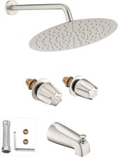 12" Rainfall Shower Faucet& Bathtub 2 Handle Knob Replacement for Price Pfister