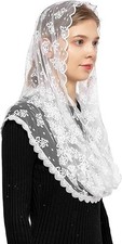 Embroidered Lace Chapel Veil Infinity Mantilla Veils Catholic Church Veil Latin