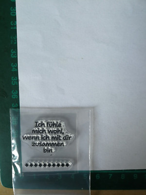 Clearstamp Ich fühle mich wohl, wenn ich mit dir zusammen bin + Bordüre