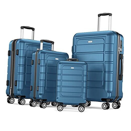 Luggage Sets Expandable PC+ABS Durable 16in20in24in28in Family set-Navy