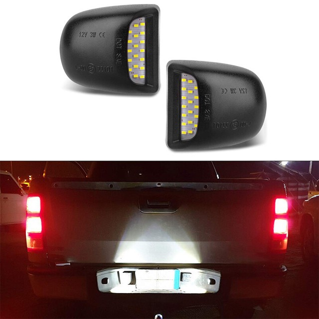 Rear LED License Plate Lights On White For 9913 GMC Yukon Sierra 1500