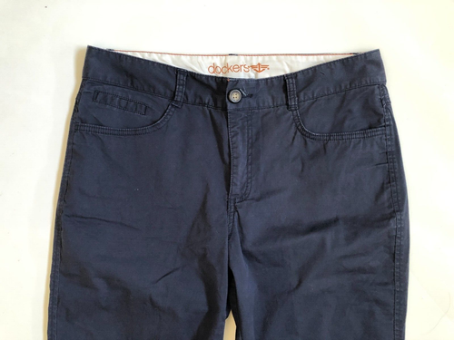 Dockers Size 12 (34x17) Navy Blue Capri Chino Straight Mid Rise Pants Women's - Picture 3 of 8