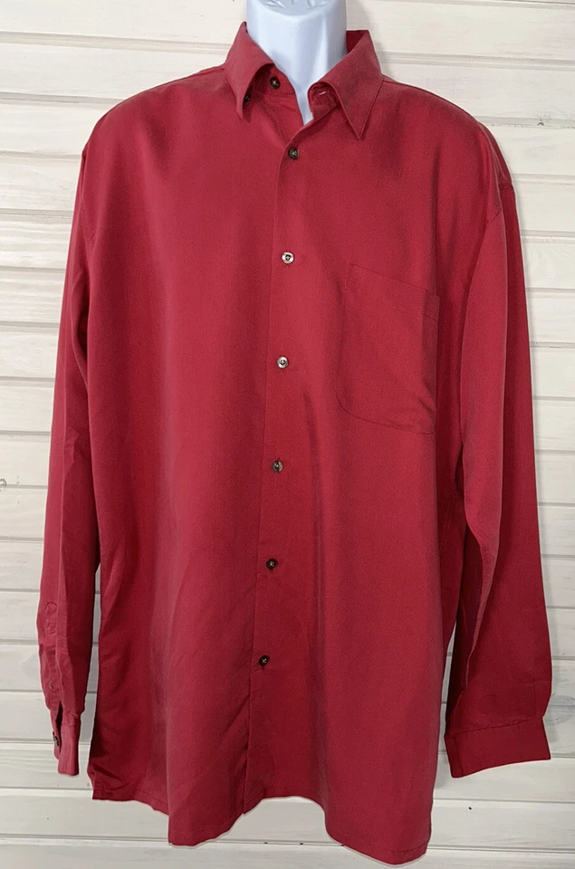 Mark сланец размер высокий большой LT рубашка на пуговицах лосося красный L/S модальная смесь EUC - Изображение 2 из 4