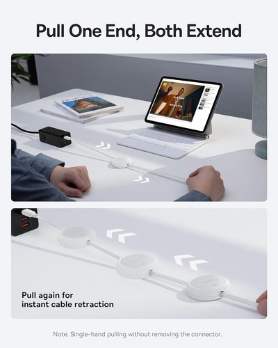 Baseus 60W Ultra Mini Retractable USB C to USB C PD 3A Fast Charging Cable - Picture 3 of 10
