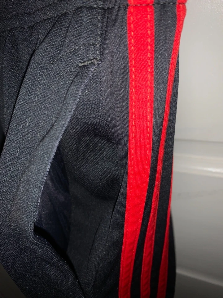 adidas 3 Stripe Track Gym Pants Gray Red Athletic Youth Size Medium GUC - Image 3 of 4