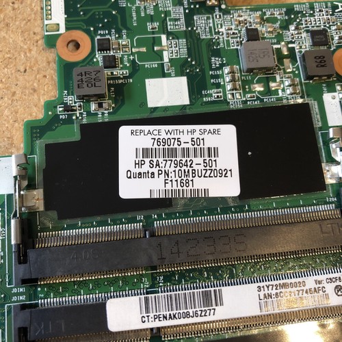 HP 13-A01 A02 A04 A05 A06 Motherboard Main Board AMD A8-6410 769075-501 Genuine - Afbeelding 3 van 6