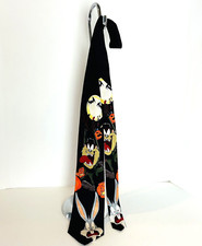 Looney Tunes Mania Halloween Tie Bugs Bunny Tasmanian Devil Handmade 100 Silk