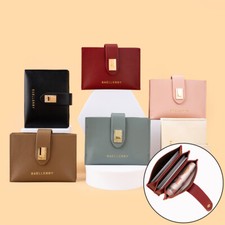 Womens Small Leather Wallet Slim Minimalist Credit Card Holder Purse Coin Pocket