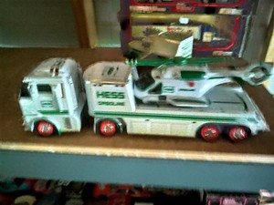 hess toy truck and helicopter 1995
