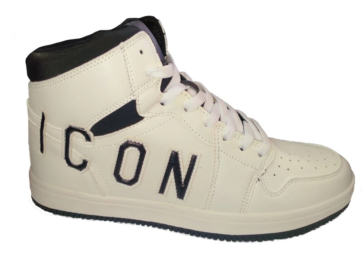 Scarpa alta Uomo ICON Sneakers basket in Ecopelle Bianco tg 44
