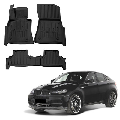 Floor Liners 3D Mats Tray Fits BMW X6 E71 / E72 2008-2018 Full Set SCOUTT