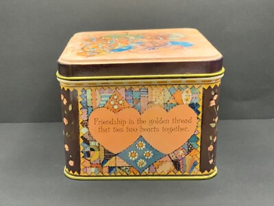 Hallmark FRIENDSHIP two Mice Collectible Tin 1977 Vintage Empty good Condition