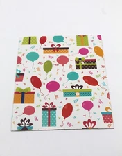 Colorful Balloons & Birthday Presents Gift Wrapping Paper One Sheet 30” X 20”