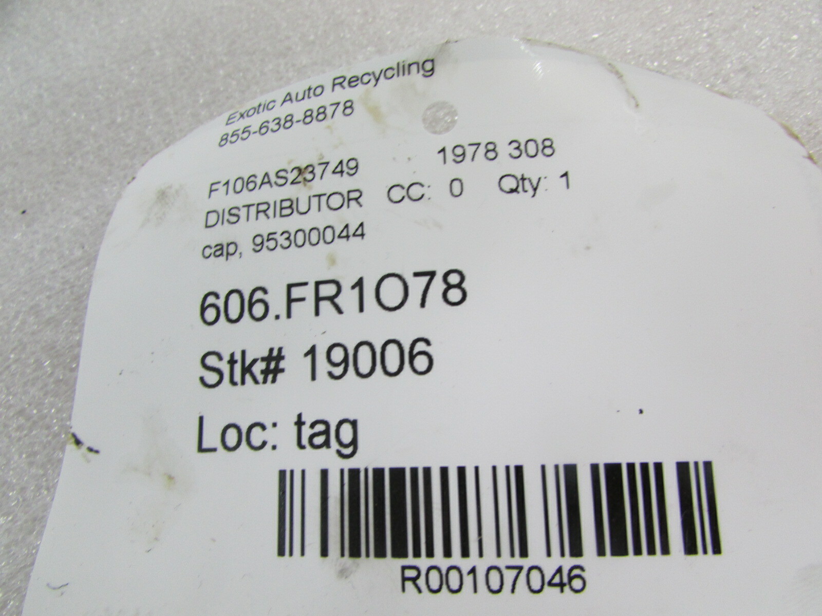 Ferrari 308, Distributor Cap, Used, P/N 95300044