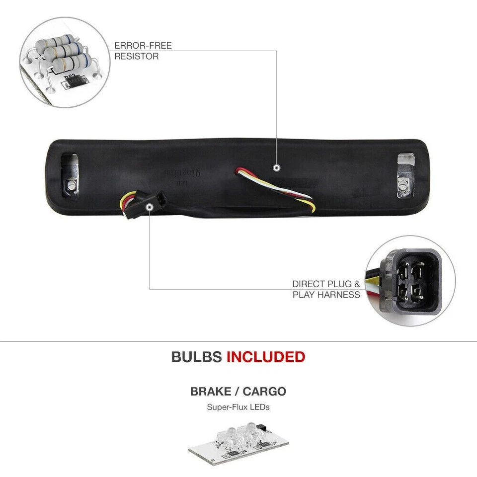 1988-1998 For Chevy GMC C/K 1500 2500 3500 LED Third 3rd Brake Cargo Light Lamp Foto 2 de 4