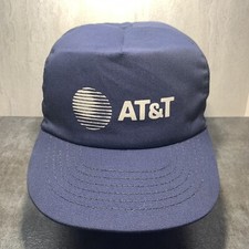 VINTAGE AT T Hat Call Before You Dig Trucker Cap Snap Back Carolina USA Blue H25