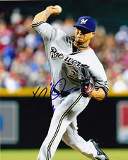 KYLE LOHSE   MILWAUKEE BREWERS   ACTION SIGNED 8x10