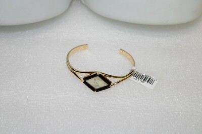 BALLET NWT BRACELET SHINY GOLD TONE BLACK & WHITE THEME CUFF STYLE