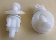 White Nylon Plastic 2.25" Hinge Bolt Screw For Top Mount Toilet Seat
