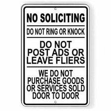 No Soliciting We Do Not Purchase Goods Sold Door To Door / Sign / Decal Si09