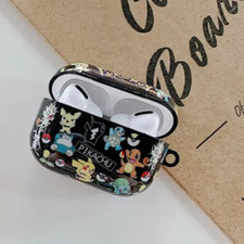 Pok mon Apple Airpods Pro Black Hard Cover Protective Case With Carabiner Clip