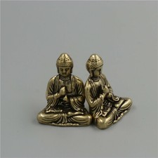 1pcs Brass Buddha Statue Mini Figurines Key Pendant Feng Shui Ornaments Statue