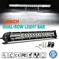 Dual Row 14Inch 360W LED Light Bar Combo Offroad Driving SUV Boat Truck ATV UTV