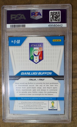 Gianluigi Buffon Panini 2014 Prize World Cup Autograph PSA 9 Soccer Sports Card - Picture 2 of 2