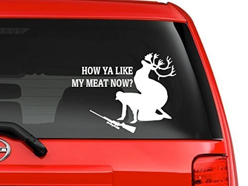 Hunting accident deer funny quote cartoon car Truck decal sticker 6 White