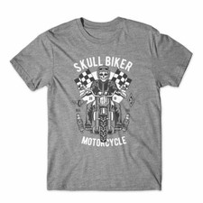 Skull Biker Motorcycle T-Shirt 100 Cotton Premium Tee NEW