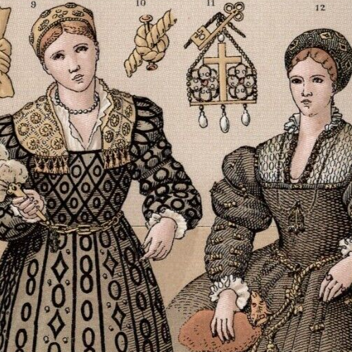 ITALY DRESSES - Ladies Accessories Fashion Medieval Color Antique Print w  Video | eBay