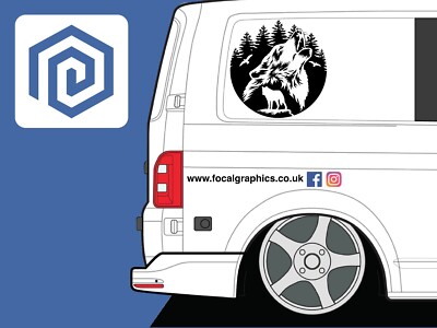 Heulender Wolf Vinyl-Aufkleber für Camper Van Wohnwagen Wohnmobil Grafik Campervan