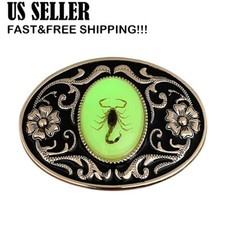UNISEX Belt Buckle Luminous Glow-in-the-dark Scorpion Belt Buckle Western Cowboy