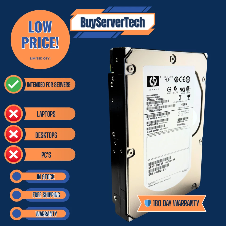 HP 412751-016 300GB 15K U320 HDD  411089-B22 411261-001 3R-A6765-AA | Warranty - Image 2 of 4