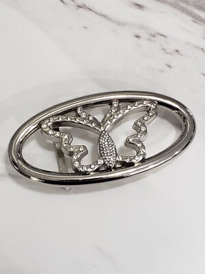 90s vtg Metal Belt with Large Oval Buckle. Vintage 90 main image 3