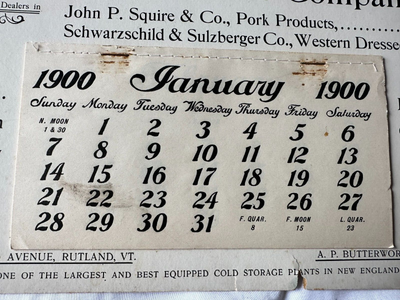 Antique 1900 Rutland VT provision co. country store calendar vintage farm  life | eBay