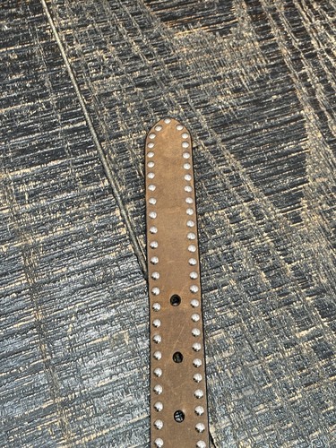 Nocona Belt Girls 18 Brown Rhinestone Studded Hearts Western Cowgirl - Picture 2 of 13