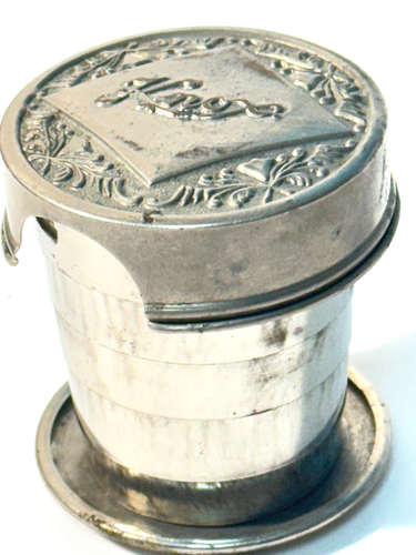 Antique Knox Collapsible Pocket Cup Travel Victorian Vintage Pat’d. Feb 23 1897