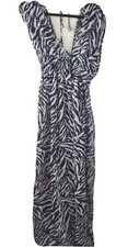NWT America & Beyond Sheer Maxi Long Dress Women Small Boho Cover-up Animal