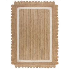 Rug Jute Rectangle Carpet Large Natural Farmhouse Jute Rustic Look Braided