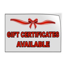 Decal Stickers Gift Certificates Available Business Vinyl Store Sign Label