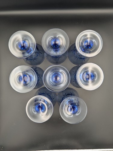 Vintage Avon American Blue Water Goblet Cut Glass 8 1980s - Picture 6 of 14