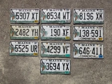 Bulk Lot of 10 Maine License Plate Plates Chickadee Bird ME Wildlife - Lot 64641