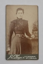 CDV OF A PRETTY VICTORIAN LADY BESIDE A POTTED PLANT, BY HAZARD OF GREENWICH