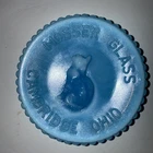 New ListingMosser Vintage Sitting Cat Milk Blue Art Glass Plate, Super Cute!