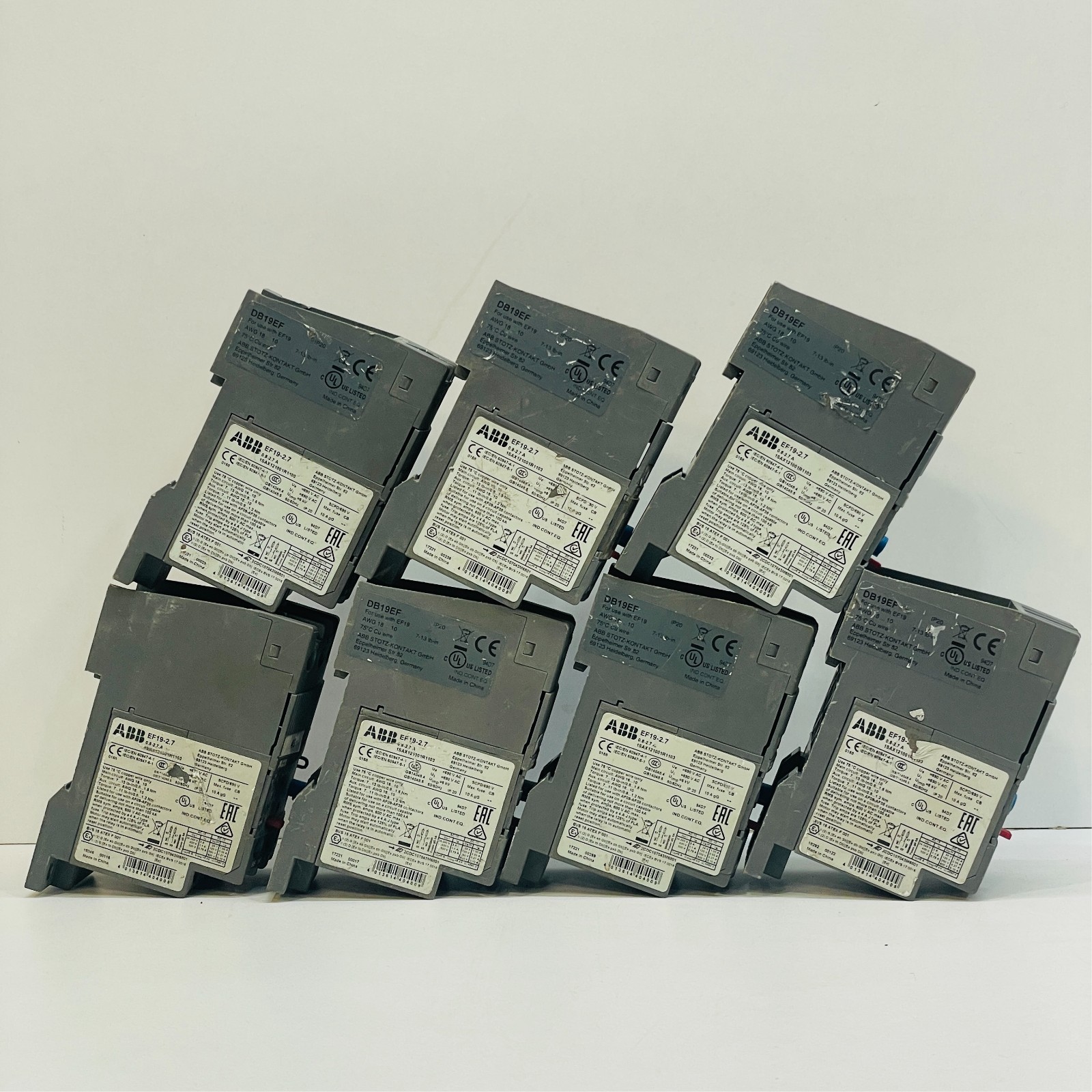 ABB EF19-2.7 ELECTRONIC OVERLOAD RELAY 0.8-2.7A - LOT OF 7 PCS